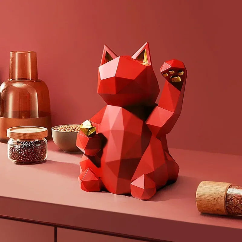 FleekFit | Nordic Minimalism Geometry Lucky Cat Statues
