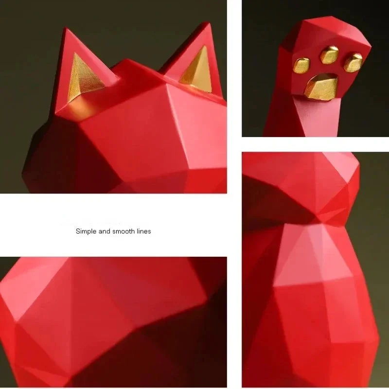 FleekFit | Nordic Minimalism Geometry Lucky Cat Statues