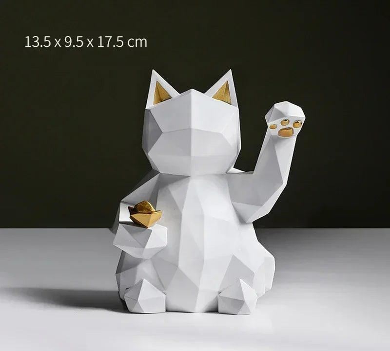 FleekFit | Nordic Minimalism Geometry Lucky Cat Statues