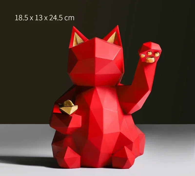 FleekFit | Nordic Minimalism Geometry Lucky Cat Statues