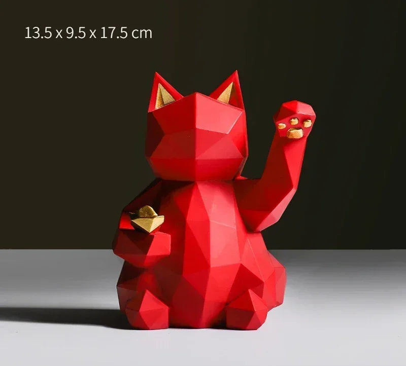 FleekFit | Nordic Minimalism Geometry Lucky Cat Statues
