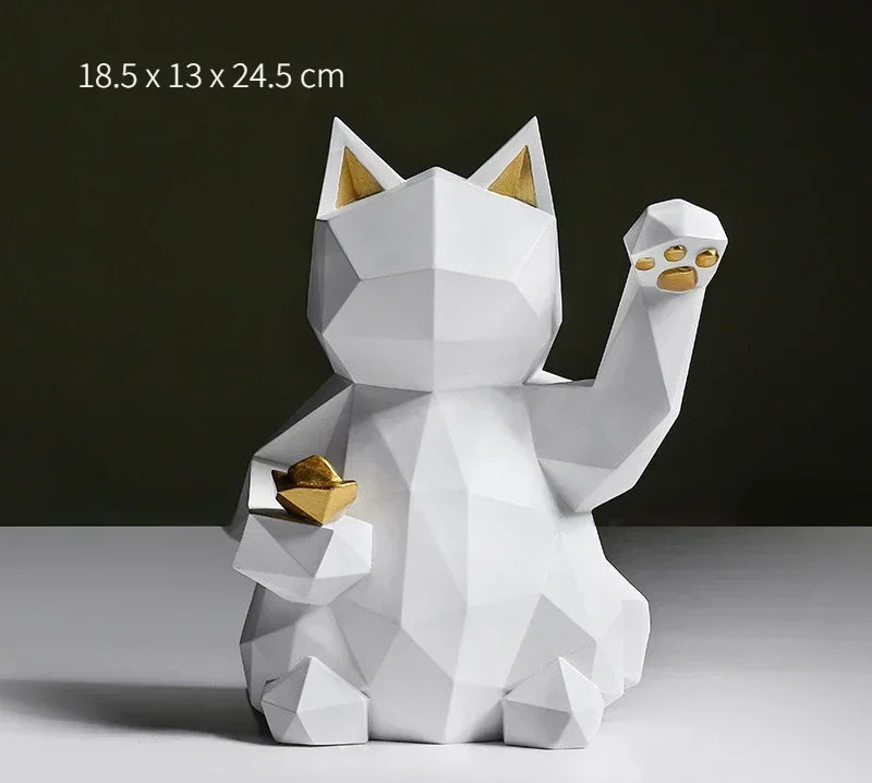 FleekFit | Nordic Minimalism Geometry Lucky Cat Statues