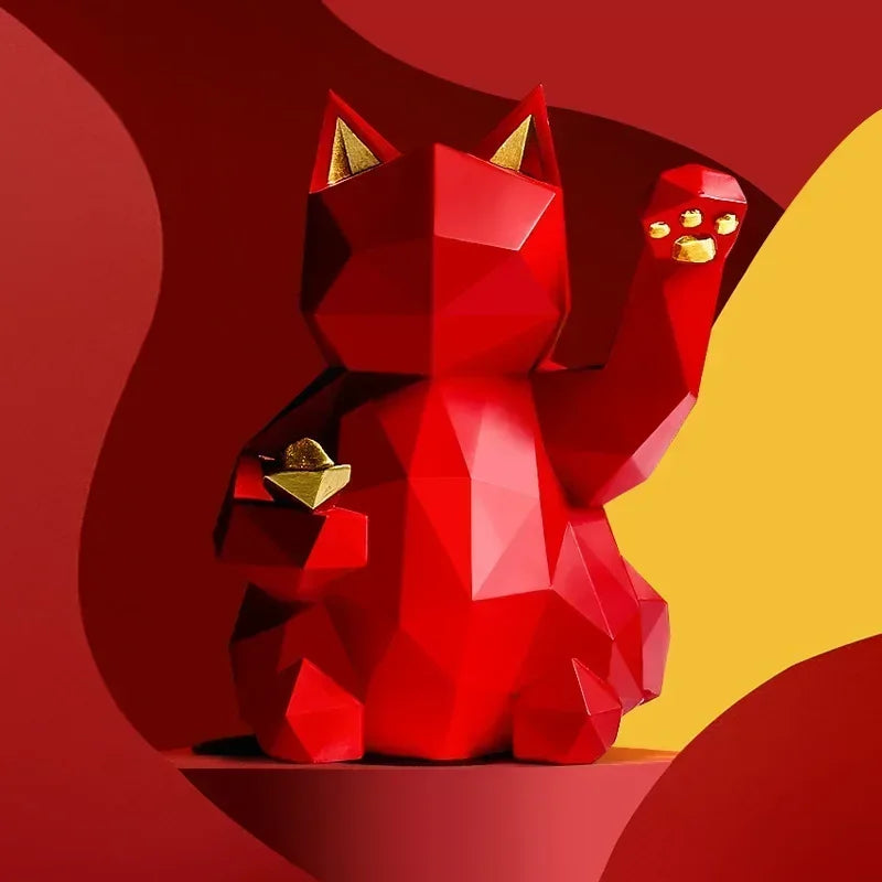 FleekFit | Nordic Minimalism Geometry Lucky Cat Statues