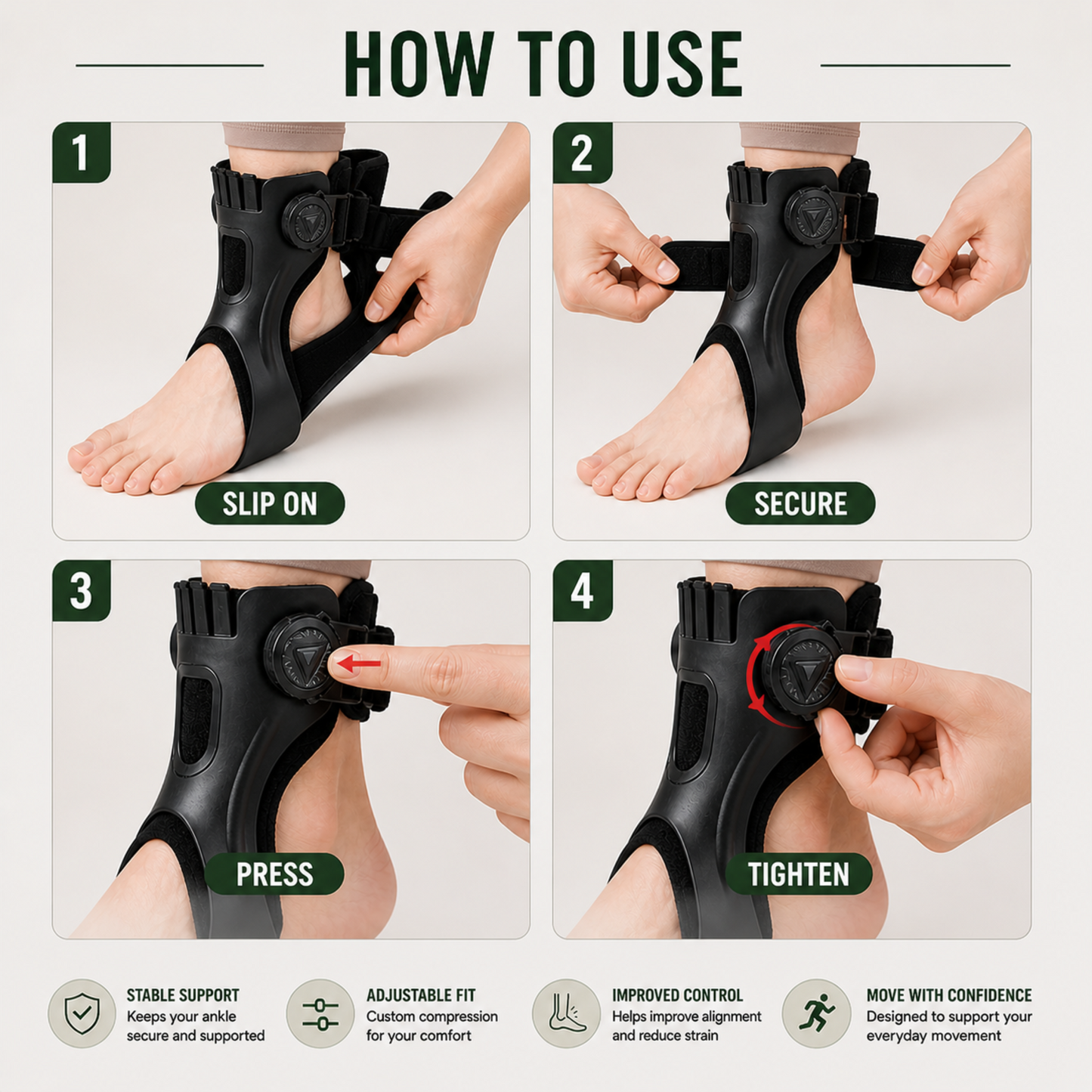 FleekFit | OrthoLift Adjustable Ankle Stabilizing Brace