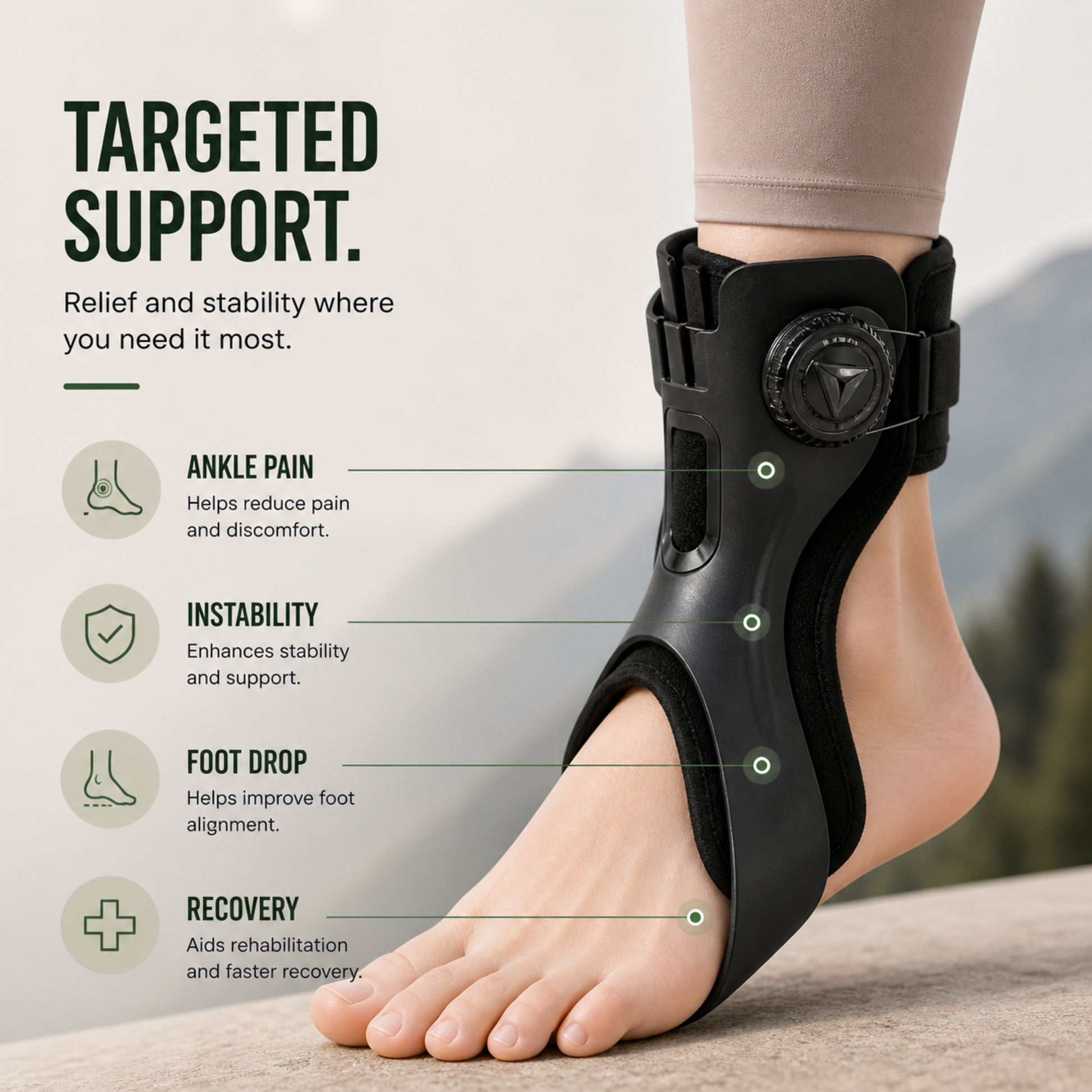 FleekFit | OrthoLift Adjustable Ankle Stabilizing Brace