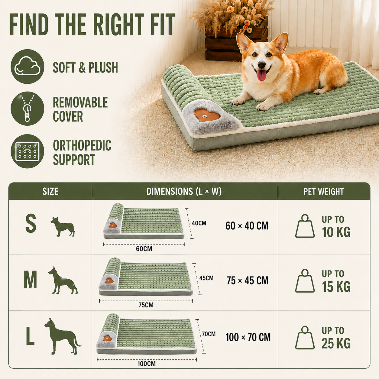 FleekFit | Pawselle Orthopedic Memory Foam Pet Bed