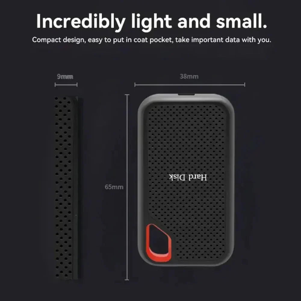 FleekFit | Portable External SSD Drive High Speed Data Transfer Shockproof Storage
