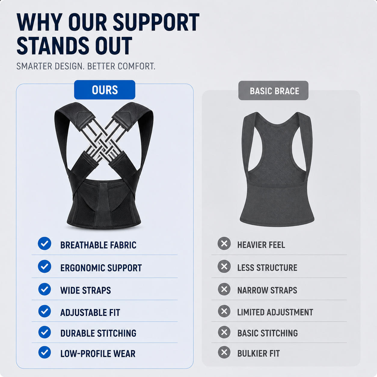 FleekFit | PostuForm Adjustable Full Back Brace