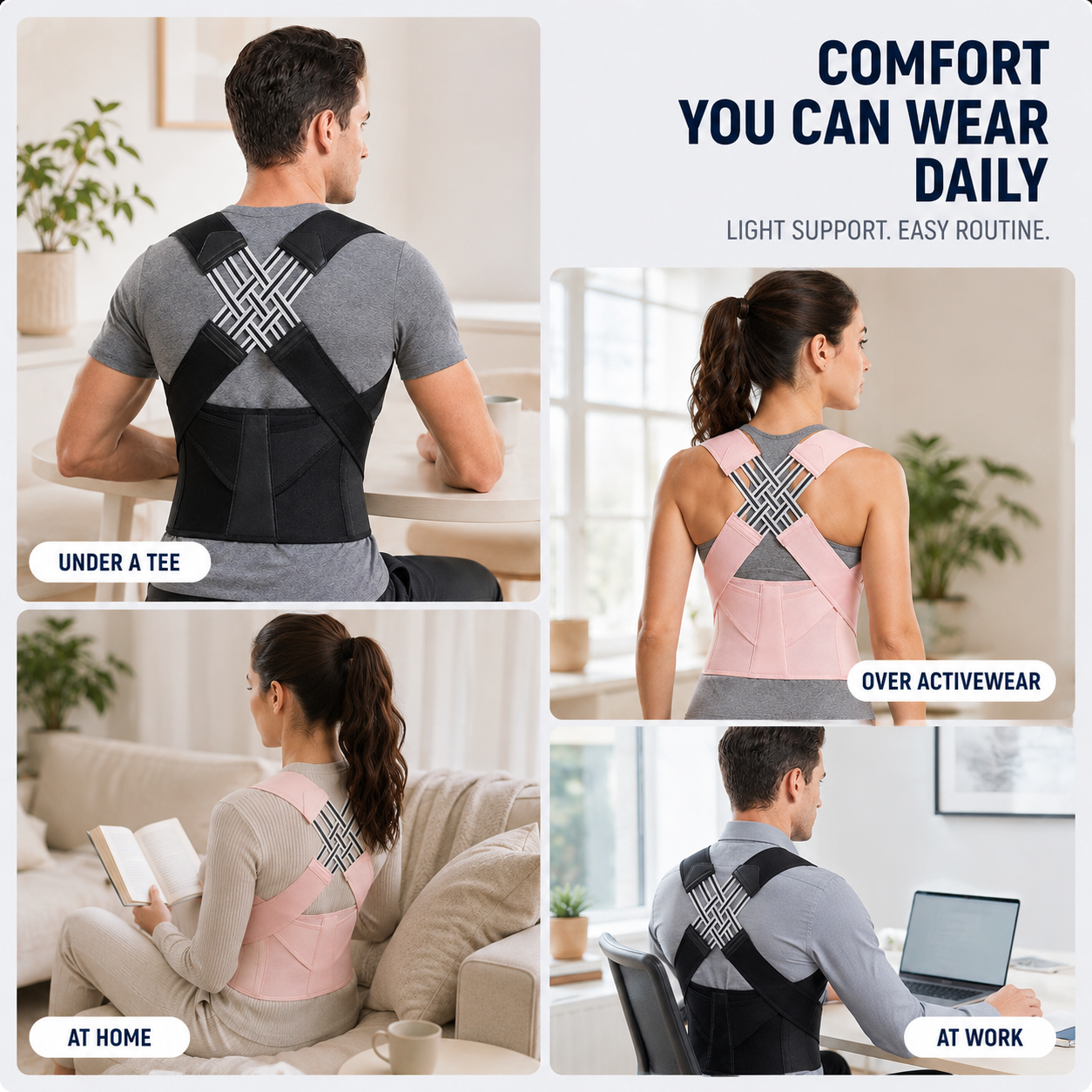 FleekFit | PostuForm Adjustable Full Back Brace