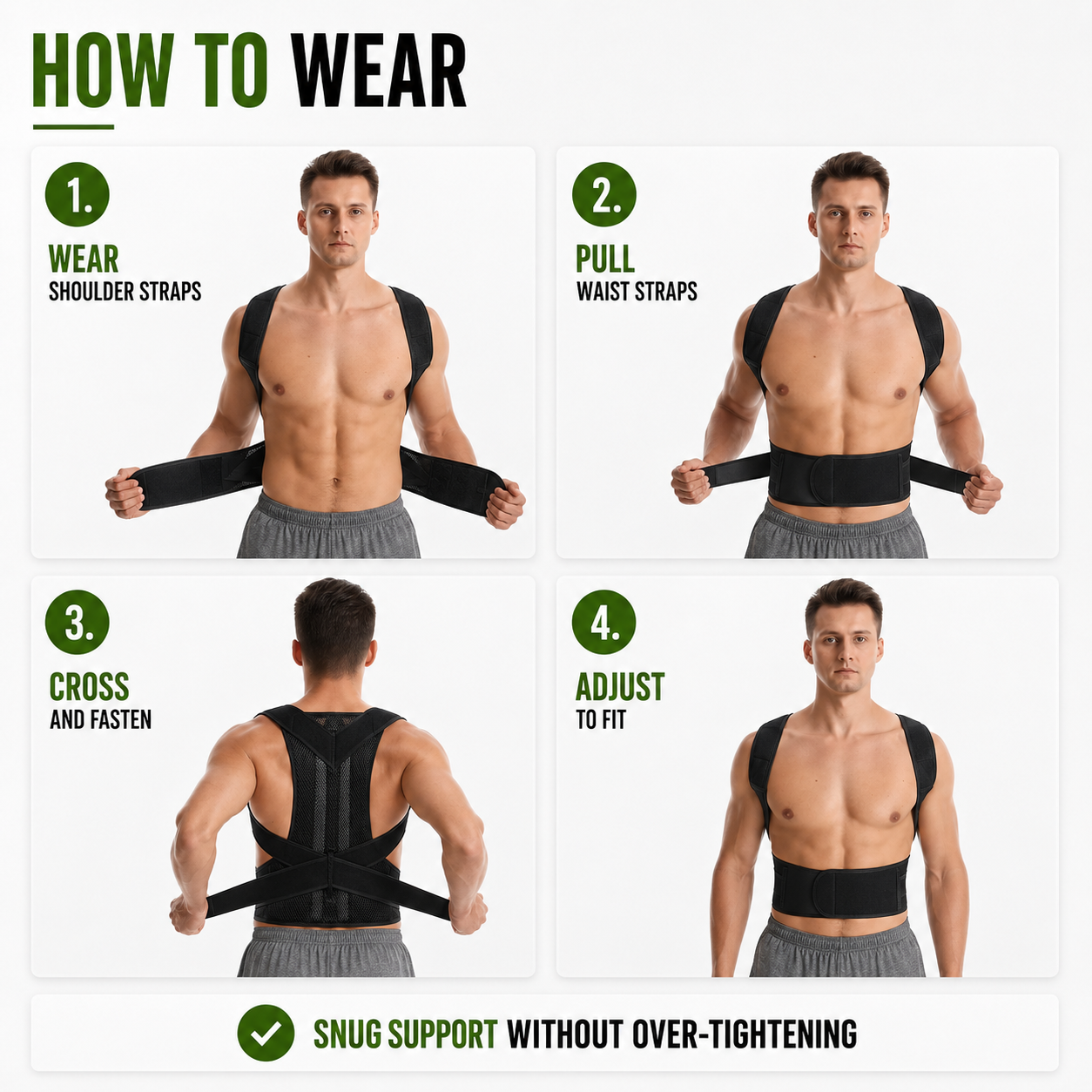 FleekFit | PostuRise Adjustable Unisex Posture Brace