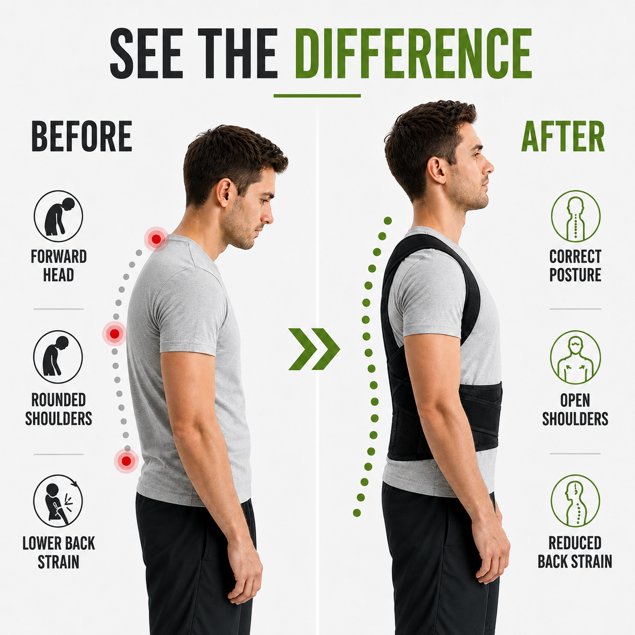 FleekFit | PostuRise Adjustable Unisex Posture Brace