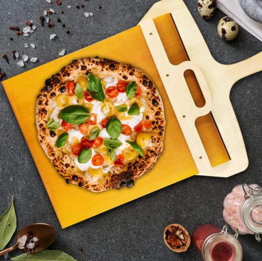 FleekFit | Sliding Pizza Peel | Easy Lifting with Non-Stick Surface | Wood