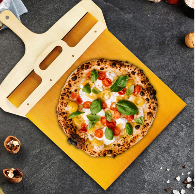 FleekFit | Sliding Pizza Peel | Easy Lifting with Non-Stick Surface | Wood