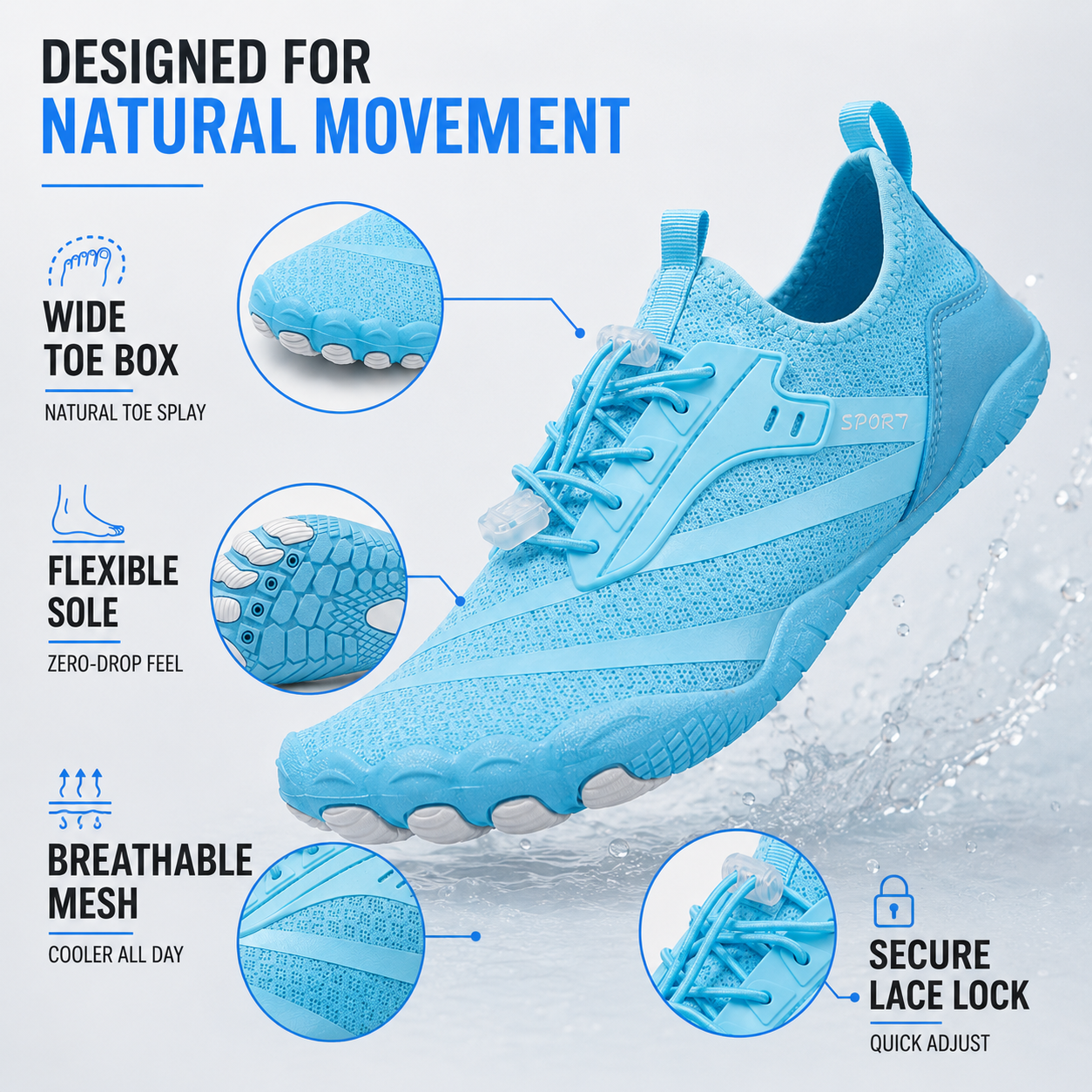 FleekFit | Strideox Unisex Barefoot Sole Sports Shoe