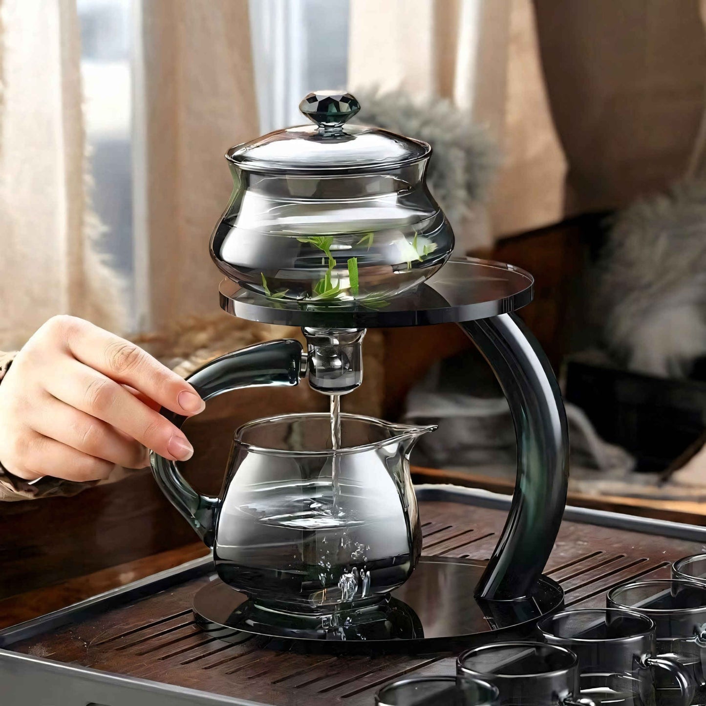 FleekFit | TranquiliTea – Magnetic Glass Infuser Teapot for Enhanced Flavor & Wellness
