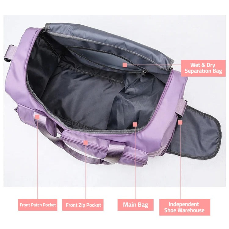 FleekFit | Travel Bag Sport Duffle | Multiple Compartments with Shoe Compartment