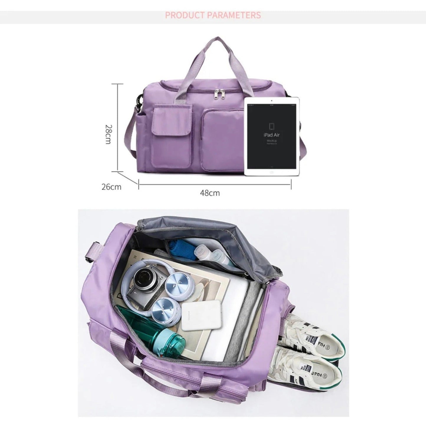 FleekFit | Travel Bag Sport Duffle | Multiple Compartments with Shoe Compartment