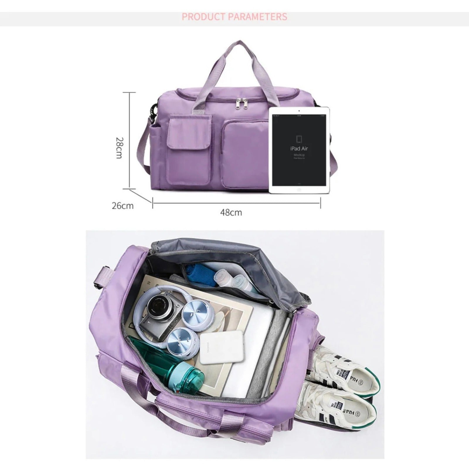 FleekFit | Travel Bag Sport Duffle | Multiple Compartments with Shoe Compartment