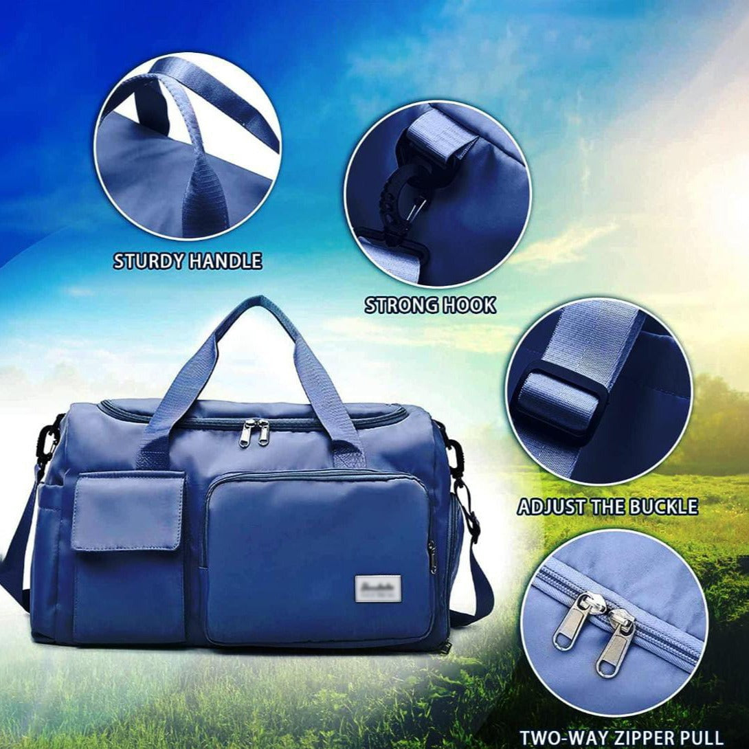 FleekFit | Travel Bag Sport Duffle | Multiple Compartments with Shoe Compartment
