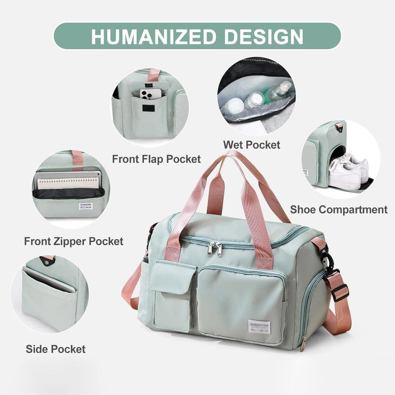FleekFit | Travel Bag Sport Duffle | Multiple Compartments with Shoe Compartment