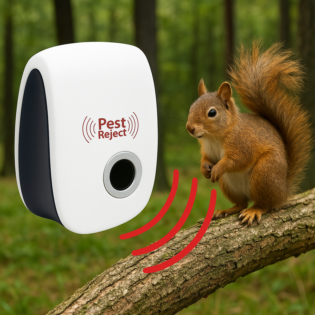 FleekFit | Ultrasonic Squirrel Repeller Device - Effective Pest Control to Deter Squirrels in 48 Hours for Gardens & Yards