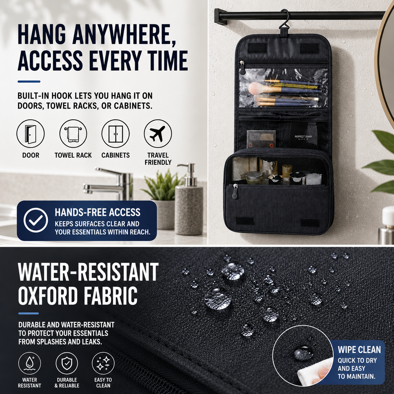 FleekFit | Vaylore Waterproof Hanging Toiletry Bag