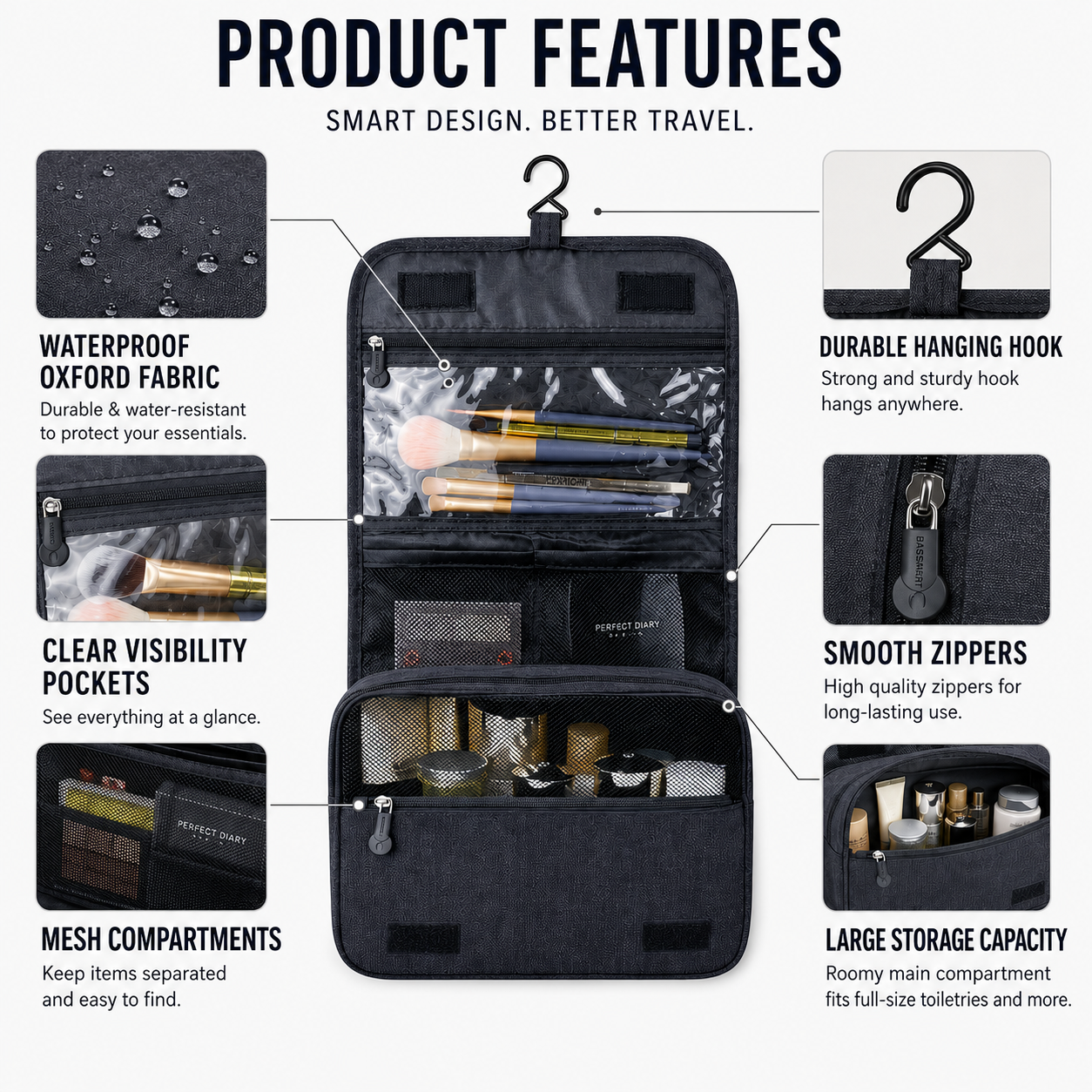 FleekFit | Vaylore Waterproof Hanging Toiletry Bag