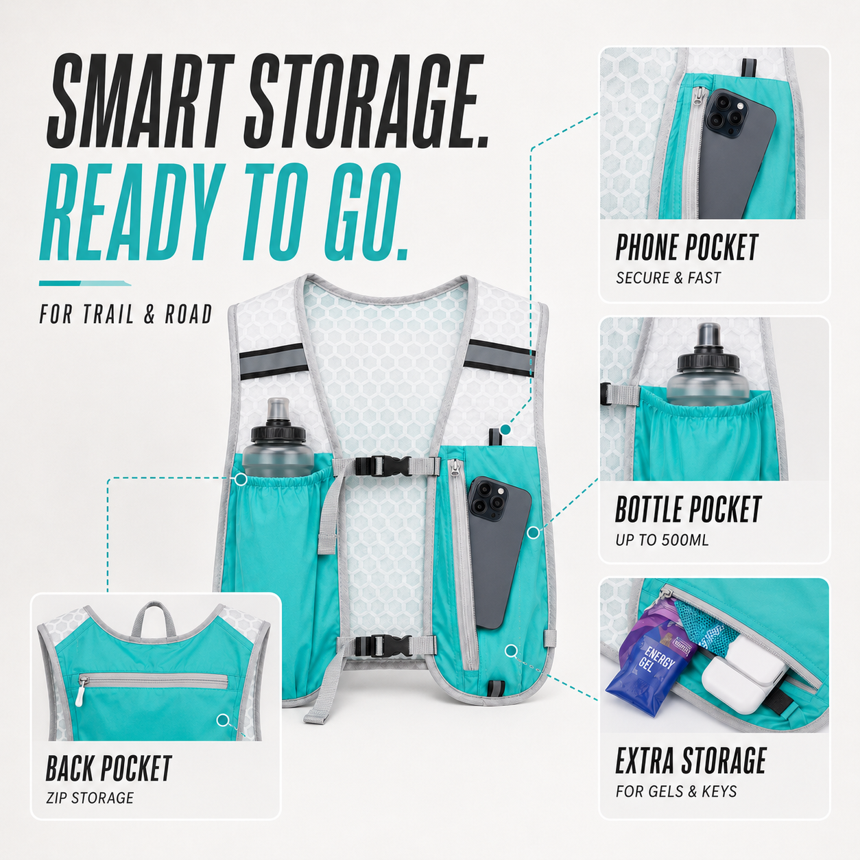 FleekFit | Vestrun Ultralight Running Vest Hydration Pack