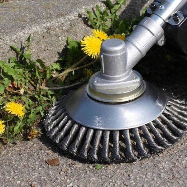 FleekFit | Weed Brush for Trimmer – Robust Wire Brush Made of Steel for Joint Paving Garden Care