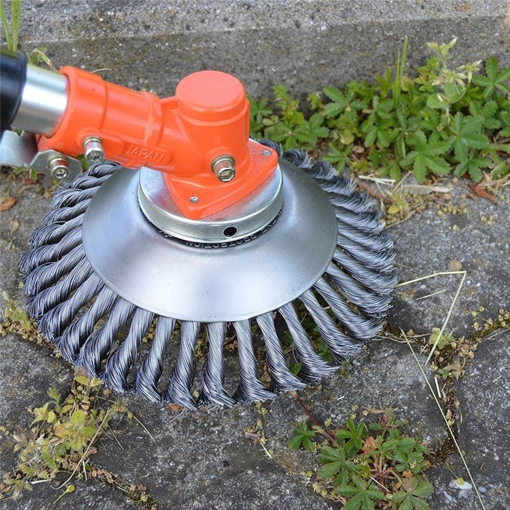 FleekFit | Weed Brush for Trimmer – Robust Wire Brush Made of Steel for Joint Paving Garden Care