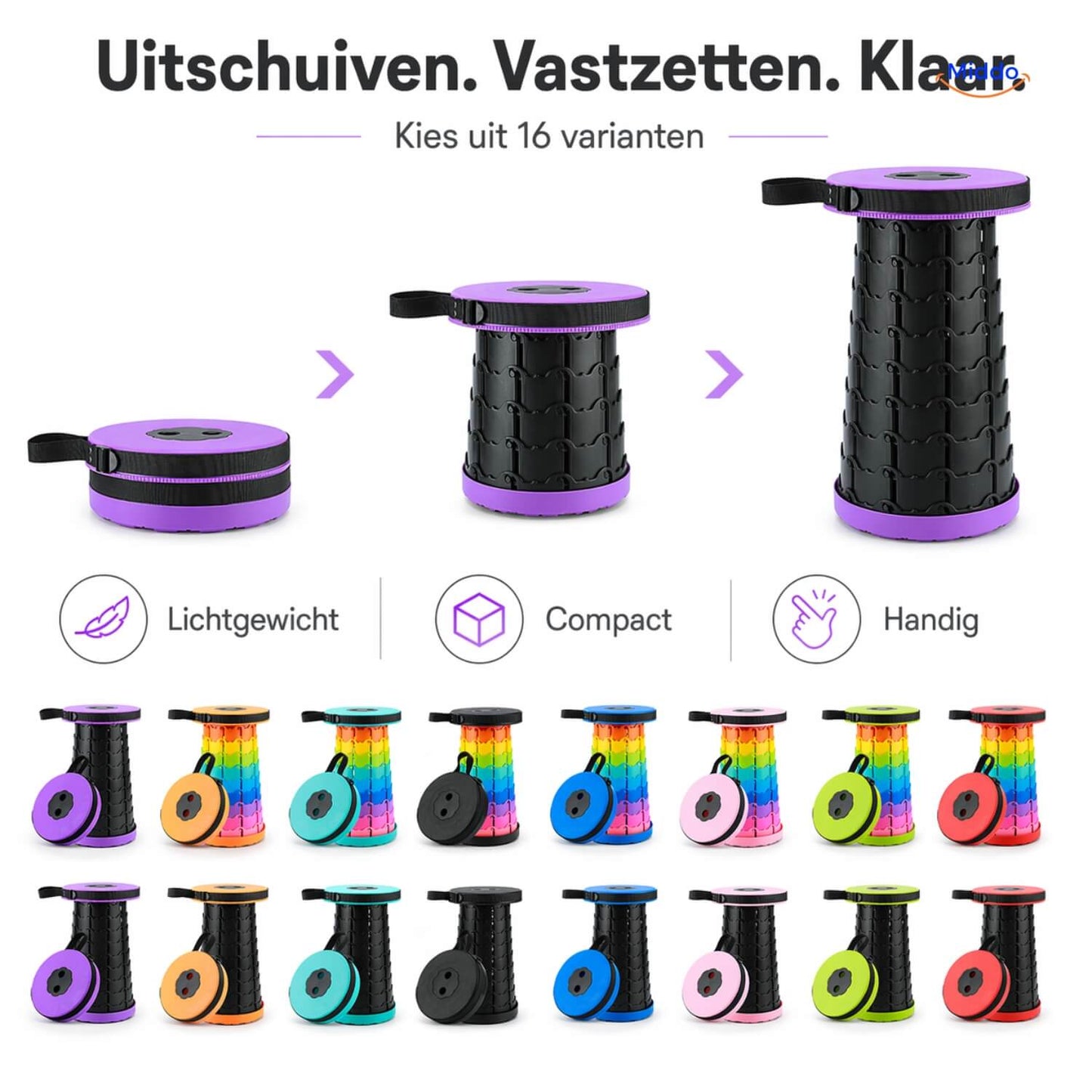 FlexiStool™ Adjustable Telescopic Stool with Non-Slip Surface