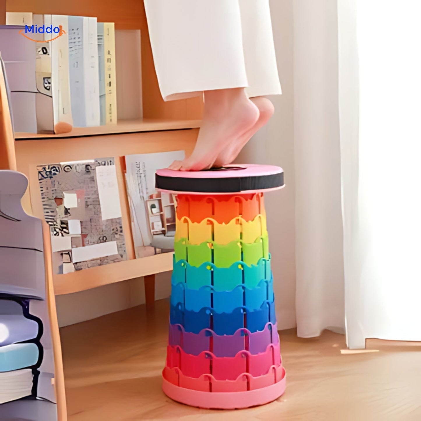FlexiStool™ Adjustable Telescopic Stool with Non-Slip Surface