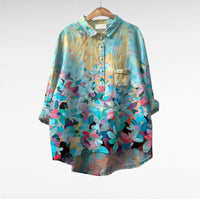 Floral Button-Front Blouse