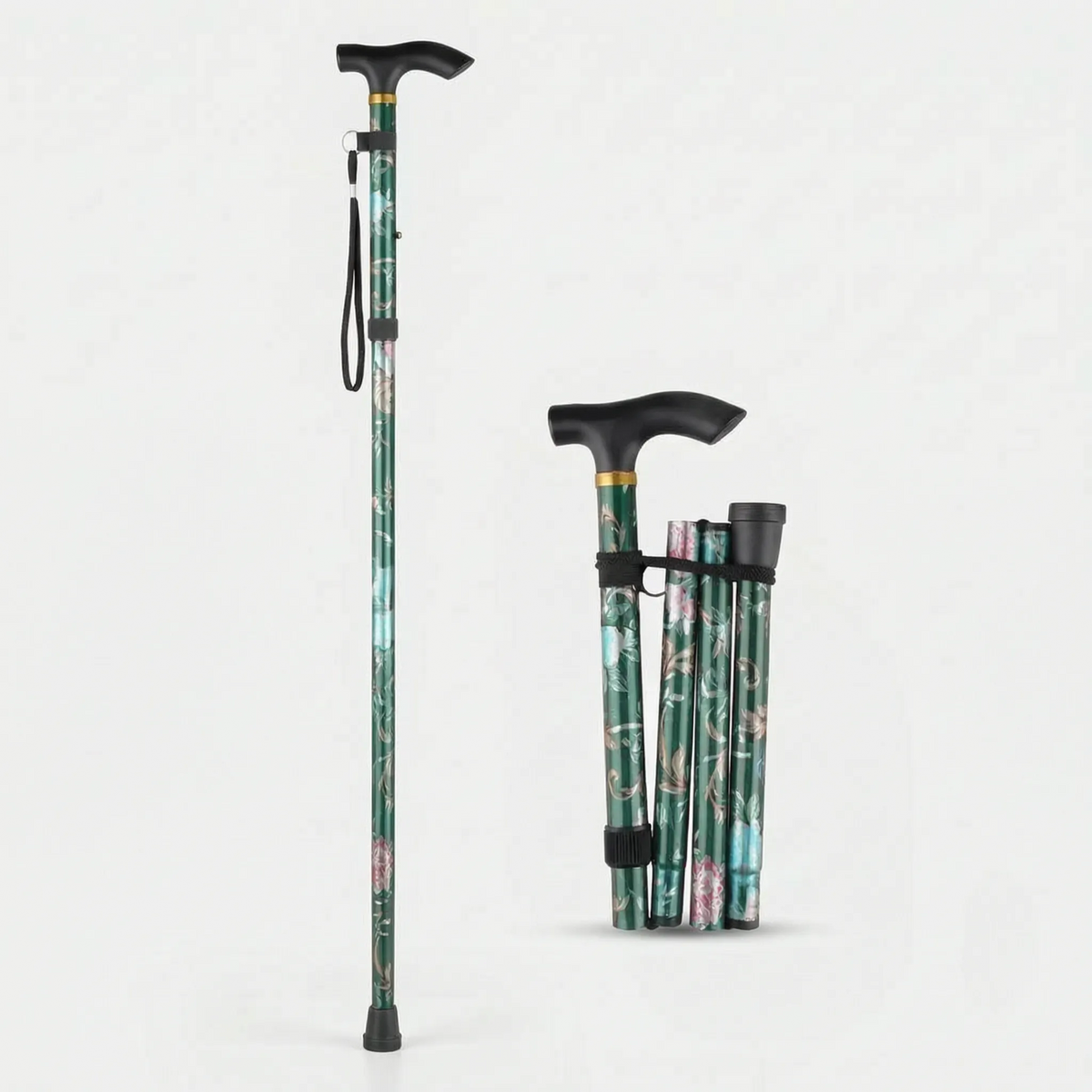 Floral Fold-Away Walking Stick