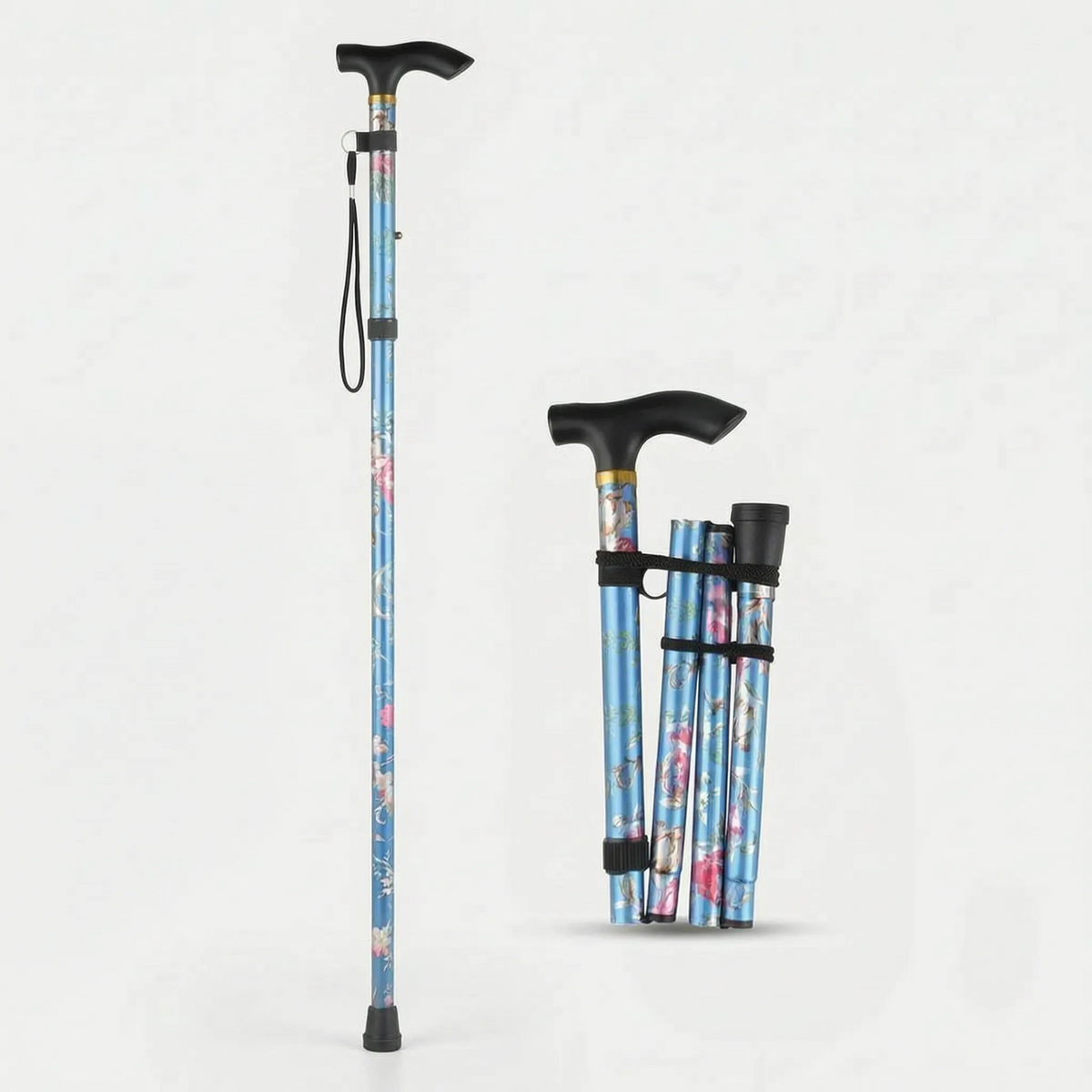 Floral Fold-Away Walking Stick