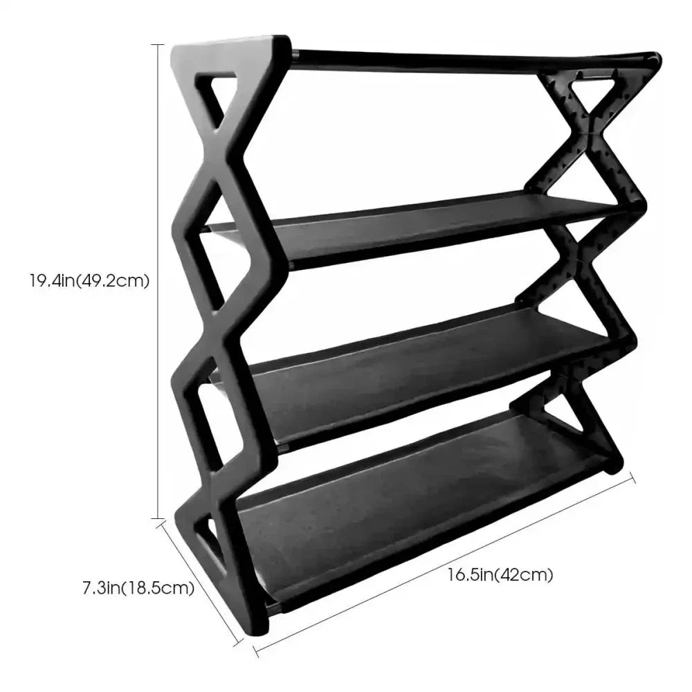 Foldable 4-Tier Shoe Rack – Space-Saving