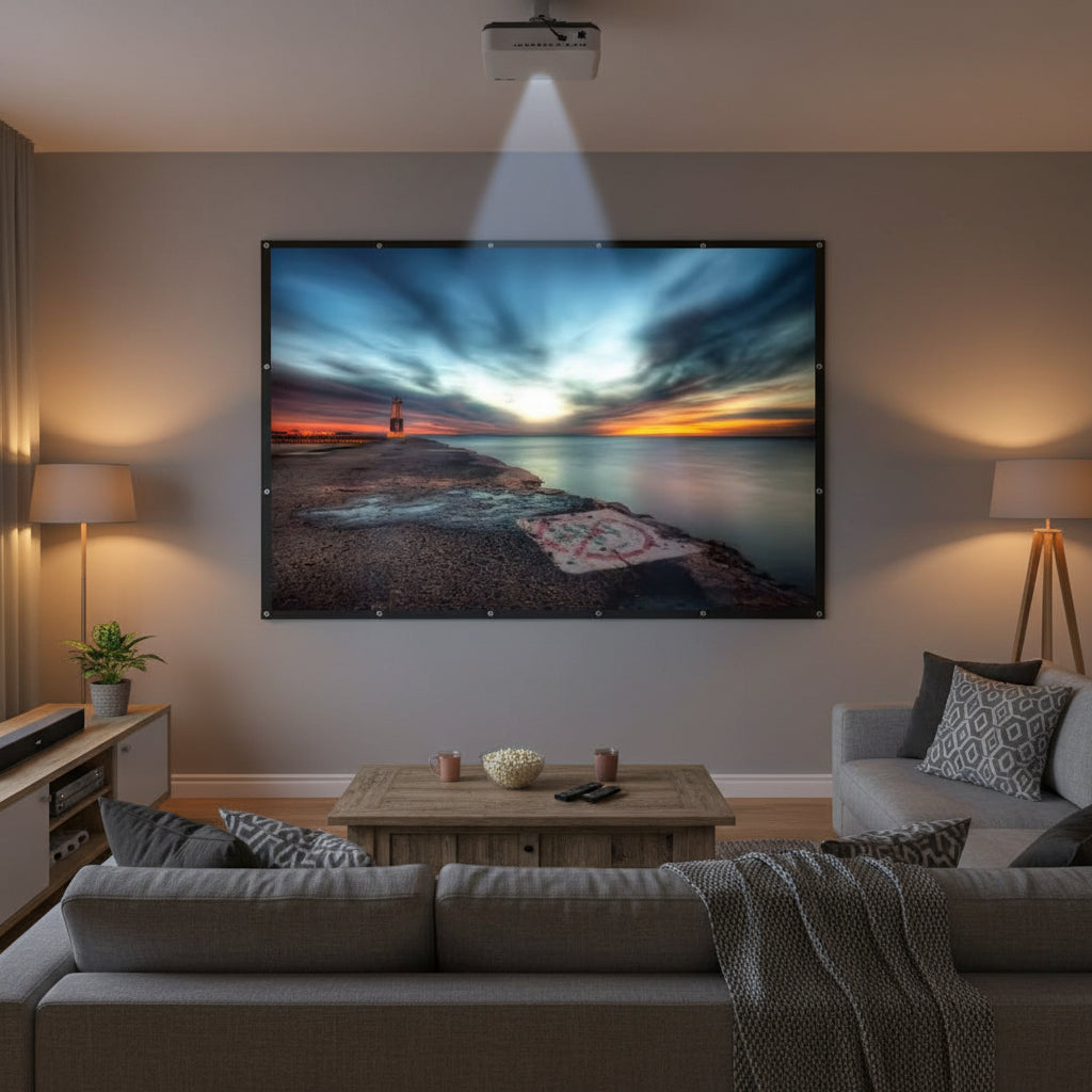 Foldable Projector Screen - Portable White Projection Surface