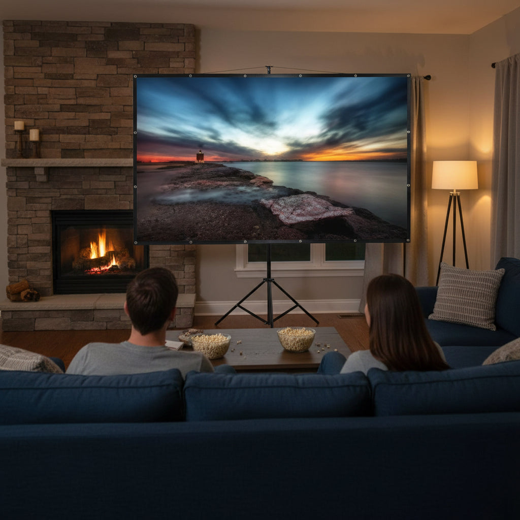 Foldable Projector Screen - Portable White Projection Surface