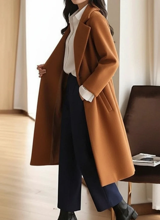 Formal Long Winter Coat for Women AI replaced image