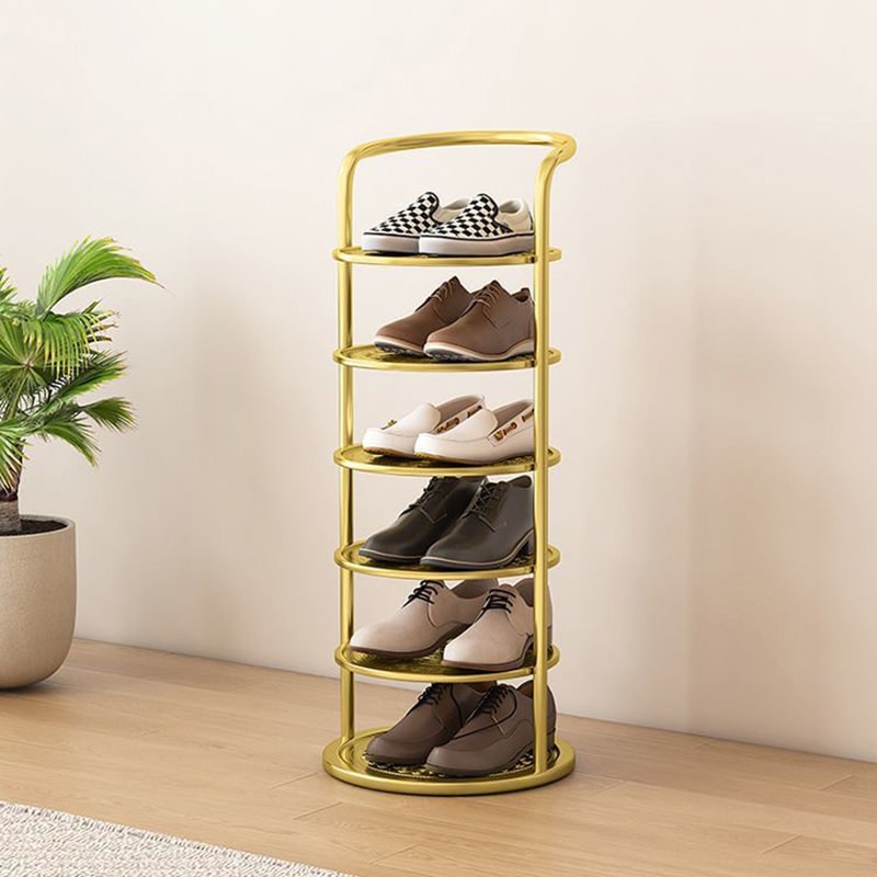 Freestanding Vertical Shoe Rack Tower Organizer with Metal Frame