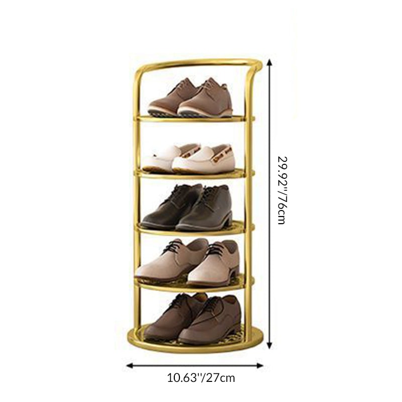 Freestanding Vertical Shoe Rack Tower Organizer with Metal Frame