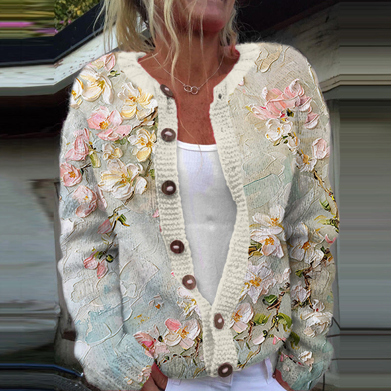 Image of Gabriella | Women's Floral Button-Front Cardigan