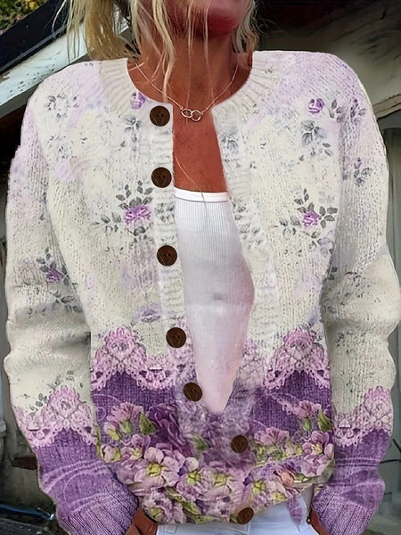 Image of Gabriella | Women's Floral Button-Front Cardigan