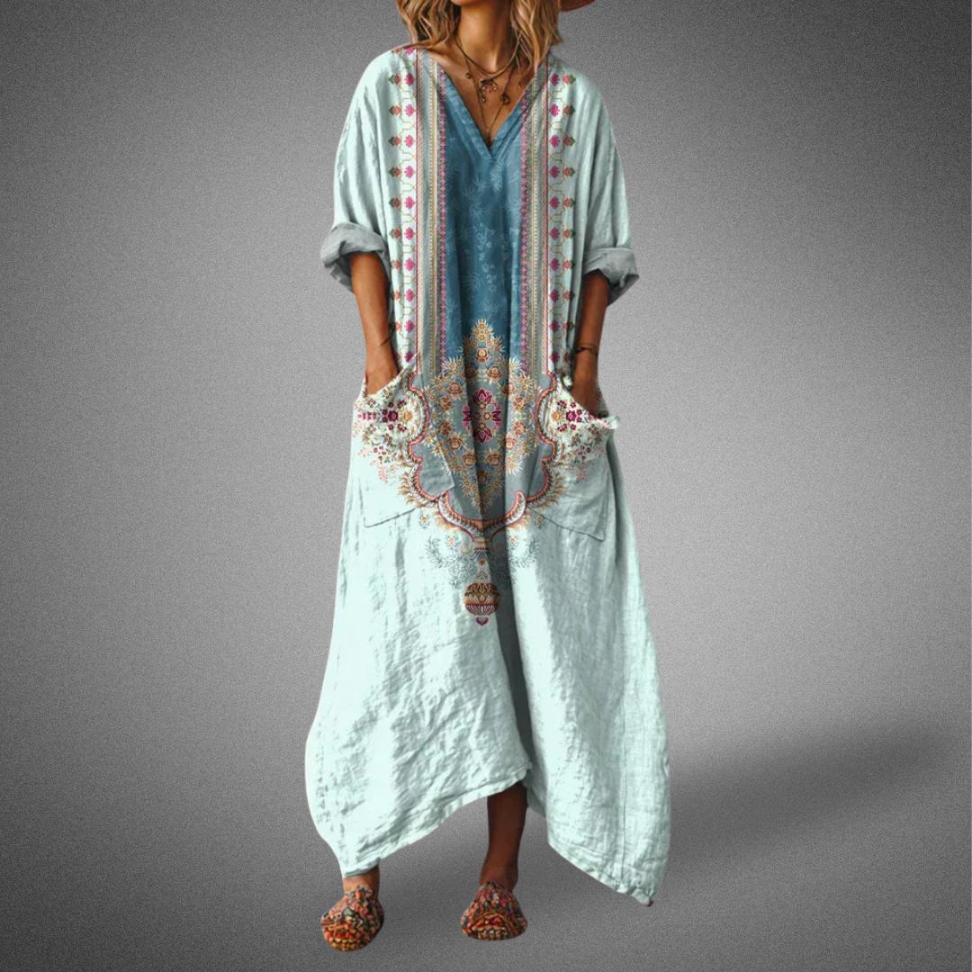 Image of Gale | Women's V-Neck Oversized Maxi Dress