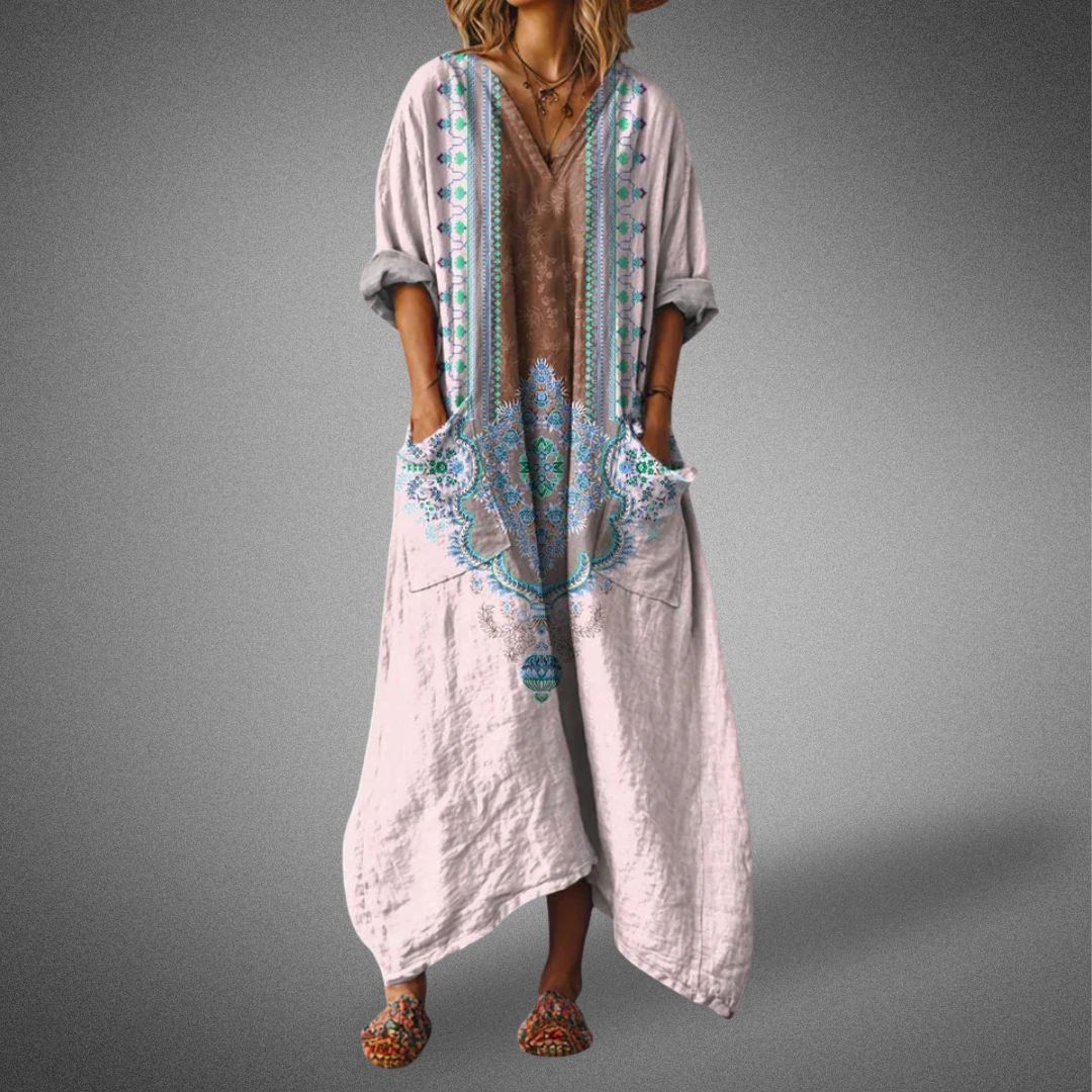 Image of Gale | Women's V-Neck Oversized Maxi Dress