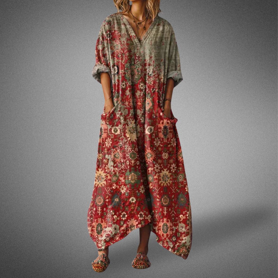 Image of Gale | Women's V-Neck Oversized Maxi Dress