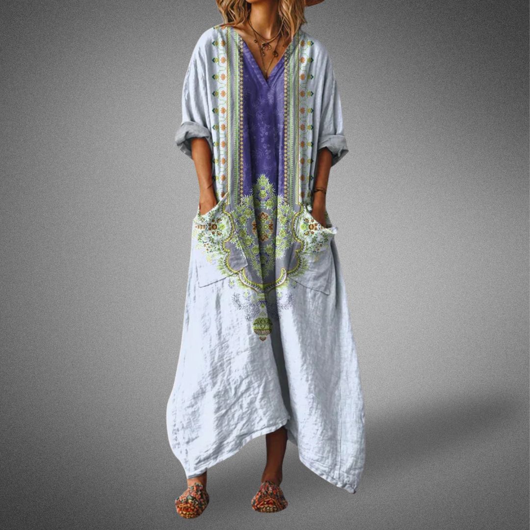 Image of Gale | Women's V-Neck Oversized Maxi Dress