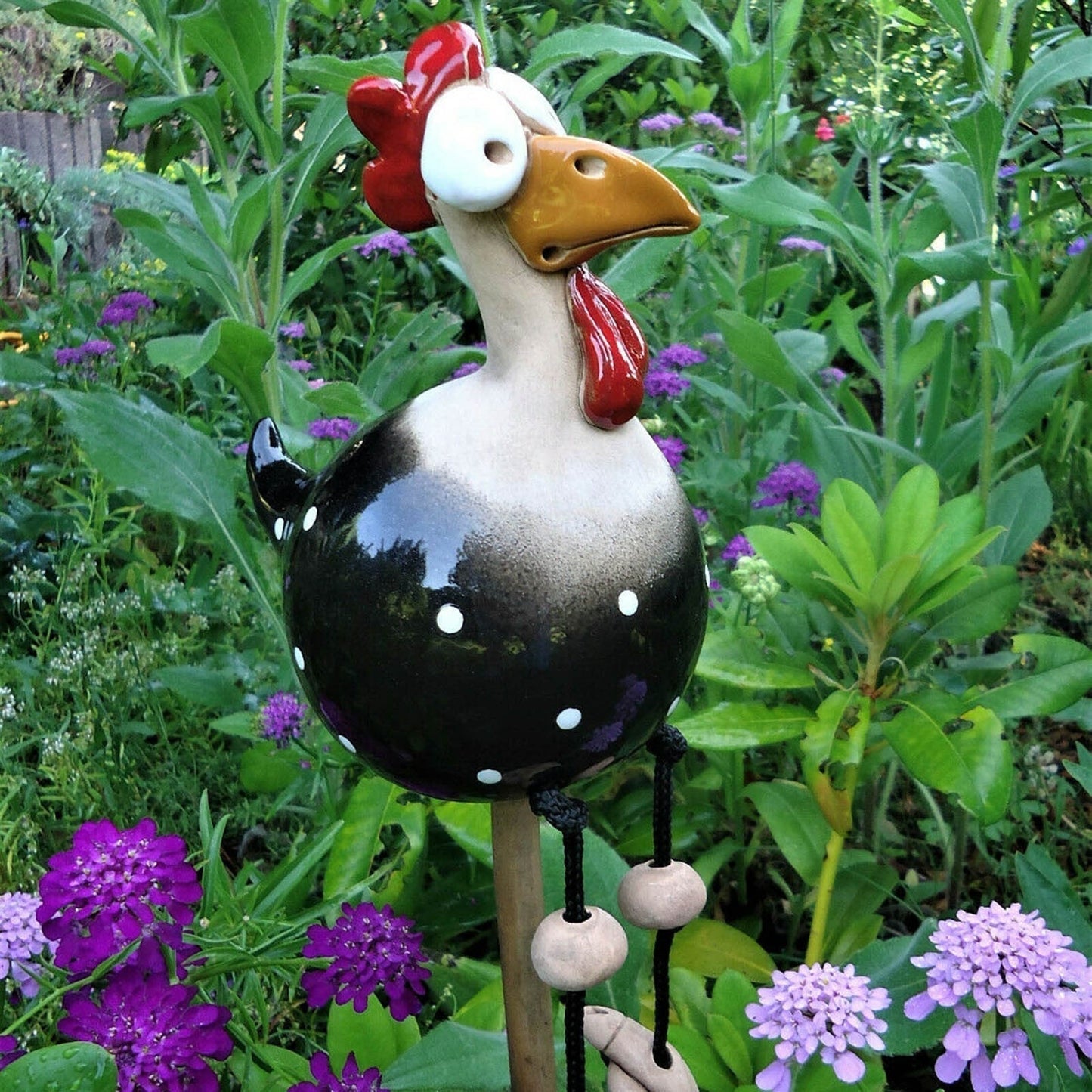 Garden Decoration | Fence Figure Chicken | Weatherproof Humor Design | FenceFunky