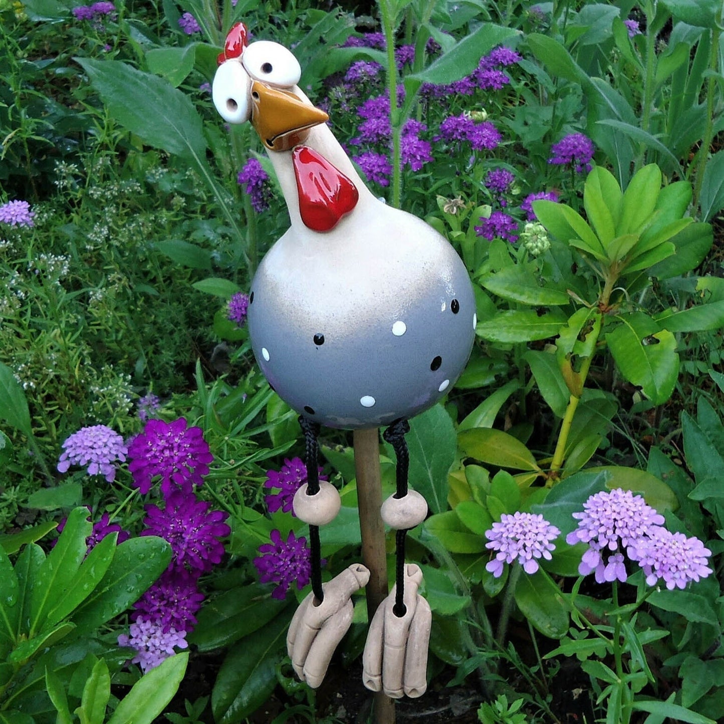 Garden Decoration | Fence Figure Chicken | Weatherproof Humor Design | FenceFunky