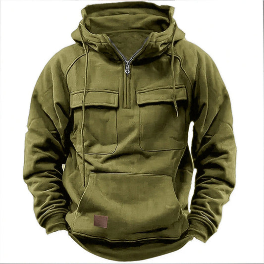 Image of Garrett | Men's Half-Zip Pullover Hoodie